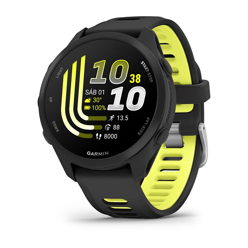 Garmin Forerunner 170 Music Black/Amp Yellow, vista de frente