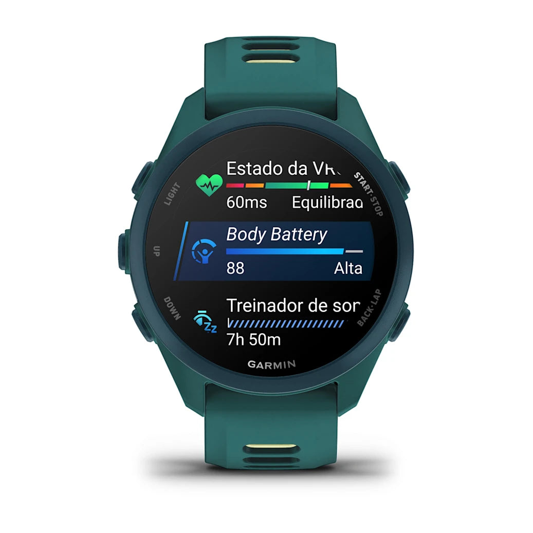 Garmin Forerunner 170 Music Teal Green/Citron, ecrã de métricas de treino