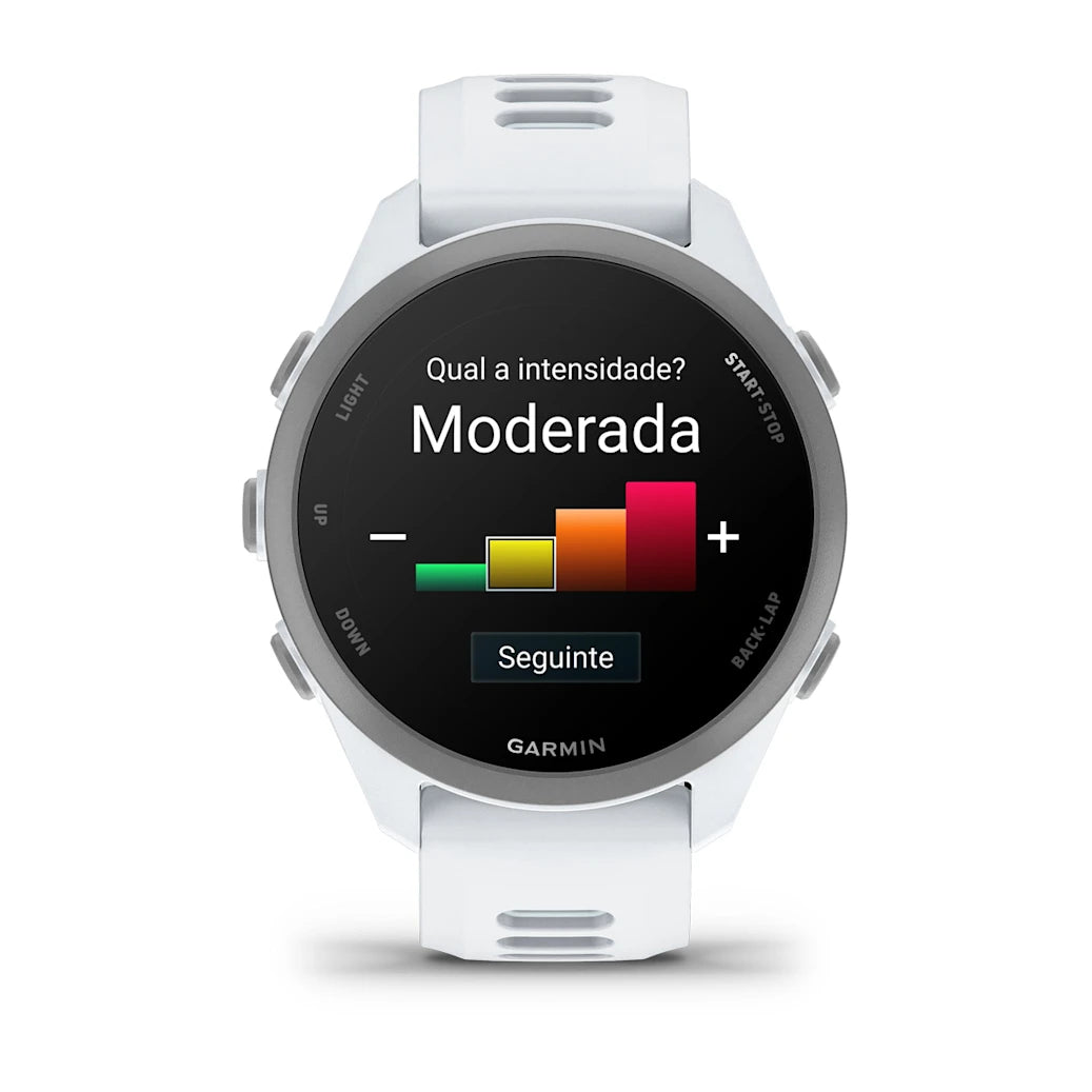 Garmin Forerunner 170 Music Whitestone/Cloud Blue, vista de frente